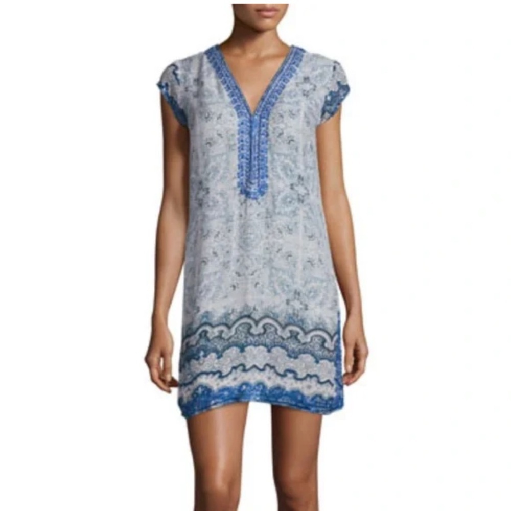 Calypso St. Barth Blue and White Women's Top
